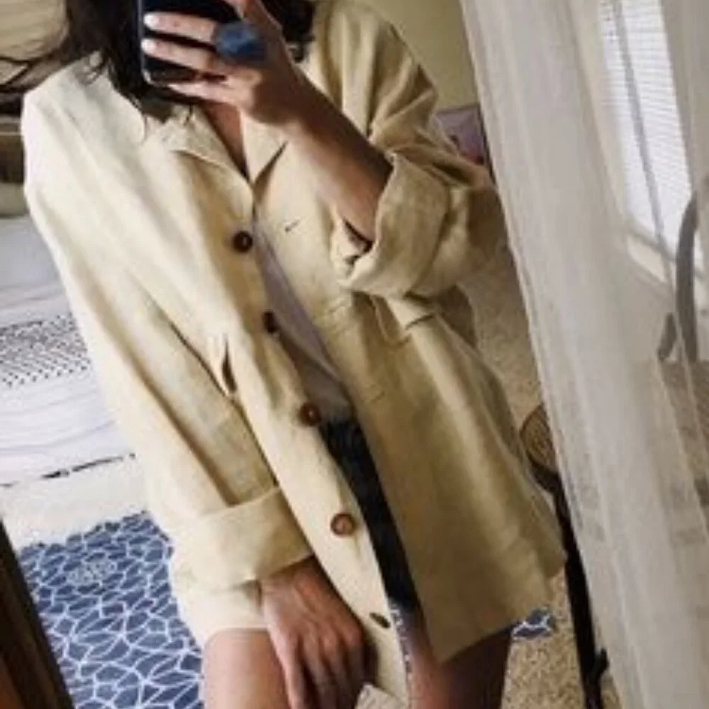 Desert Sand Lagenlook Organic Hemp Vintage Jacket - Picture 2 of 9